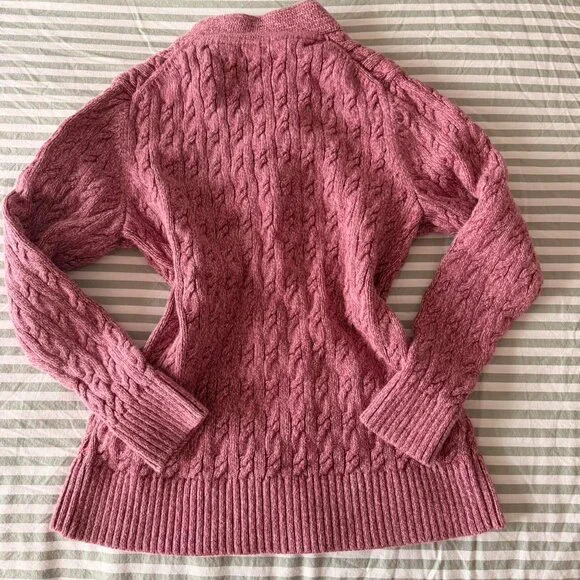 Vintage Llbean Pink Cable Knit 49 Cf - Picture 5 of 6